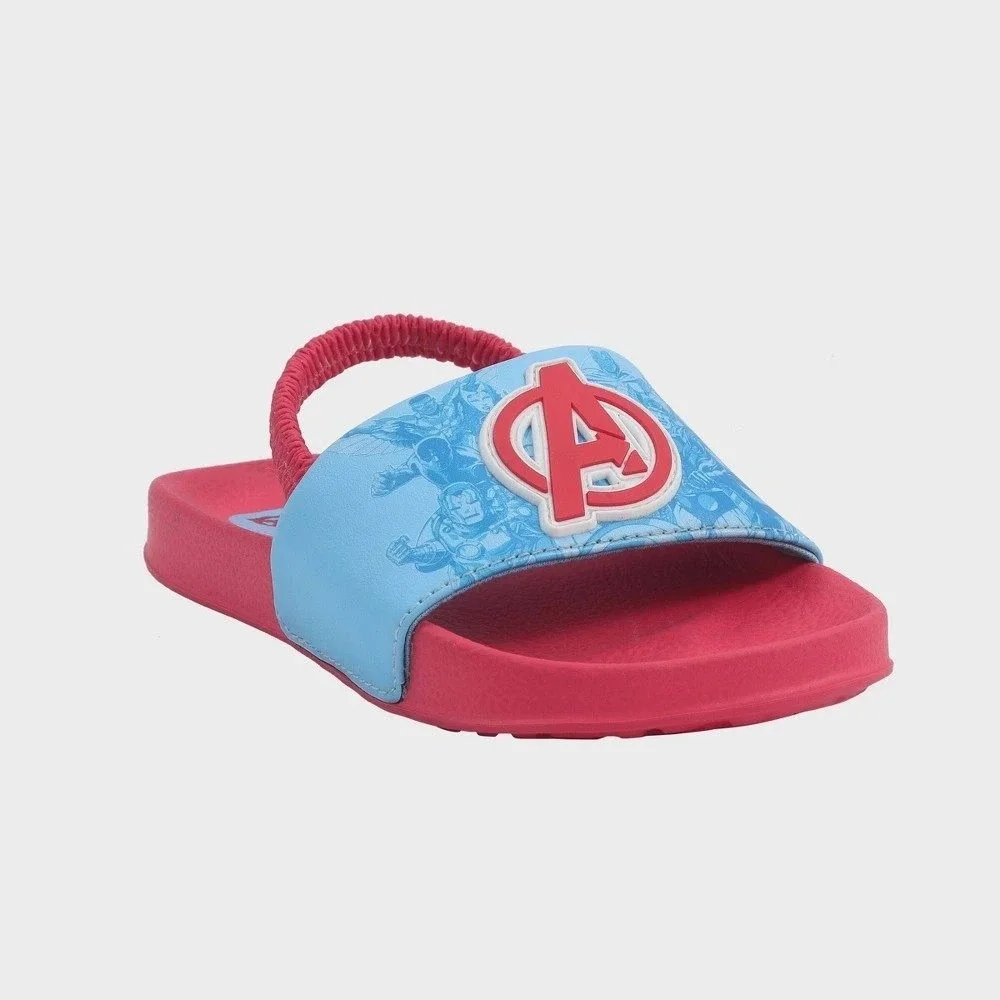 Marvel Avengers Toddler Boys Slide Sandals Blue Red Character Print Size 7/8 NWT